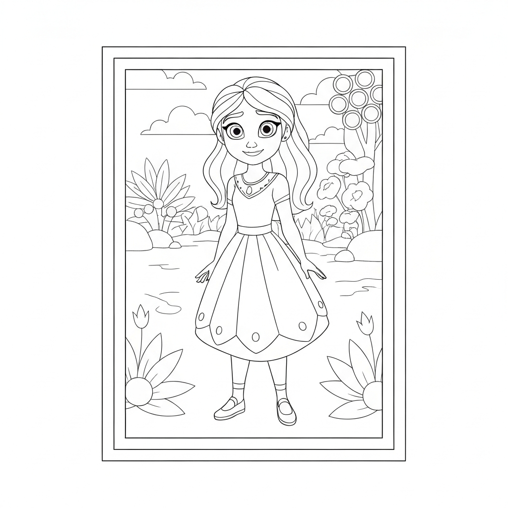 tiana disegni da colorare carino