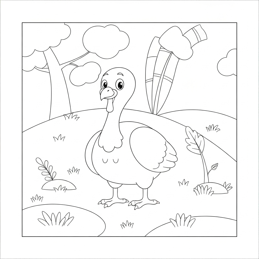 turkey cartoon coloring page