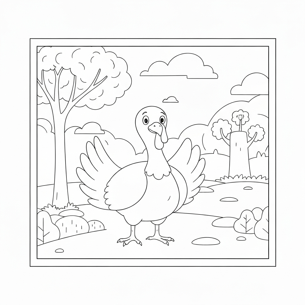 turkey easy coloring page