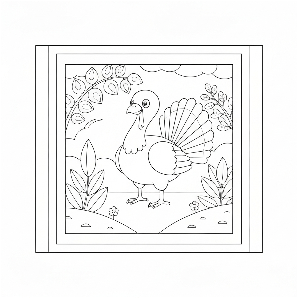 turkey flowers coloring page