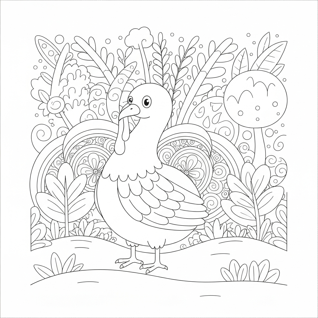 turkey mandala coloring page