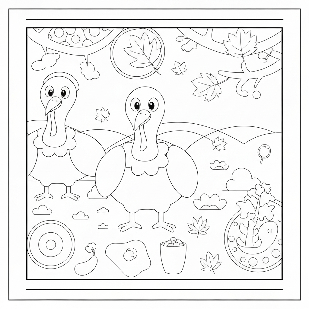 turkey pattern coloring page