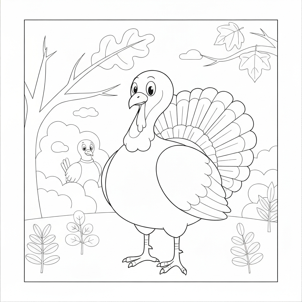 turkey portrait coloring page