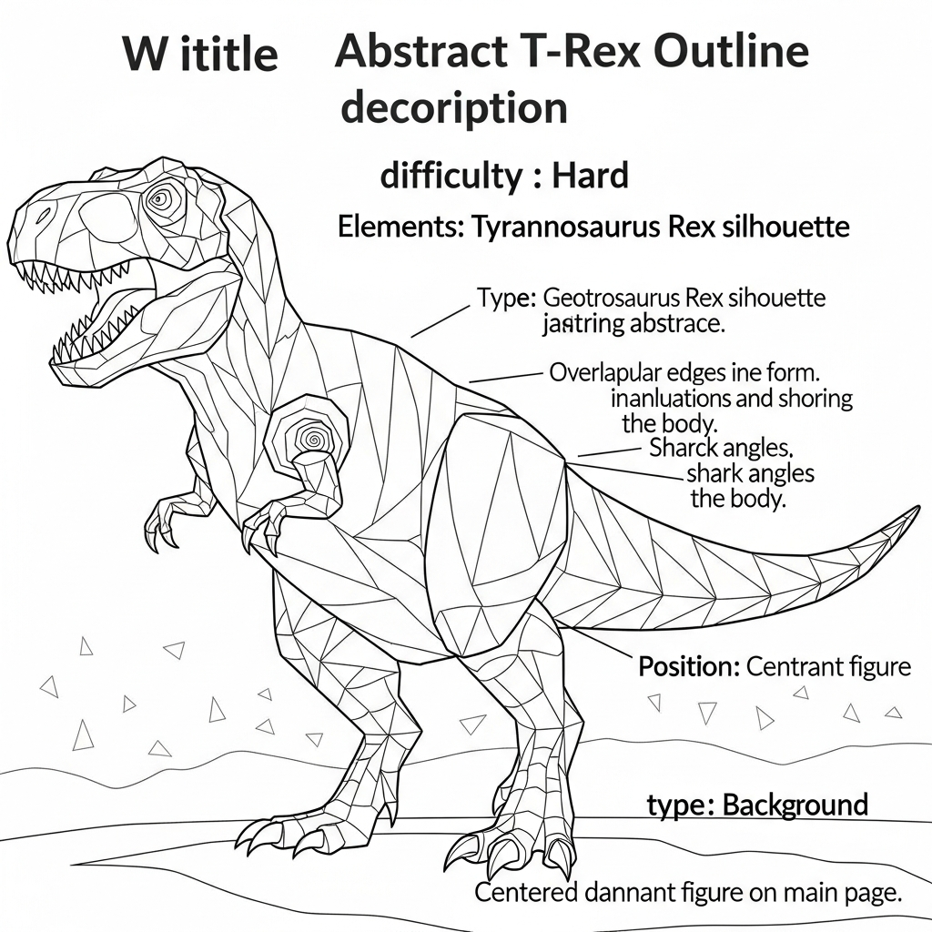 tyrannosaurus rex abstract coloring page