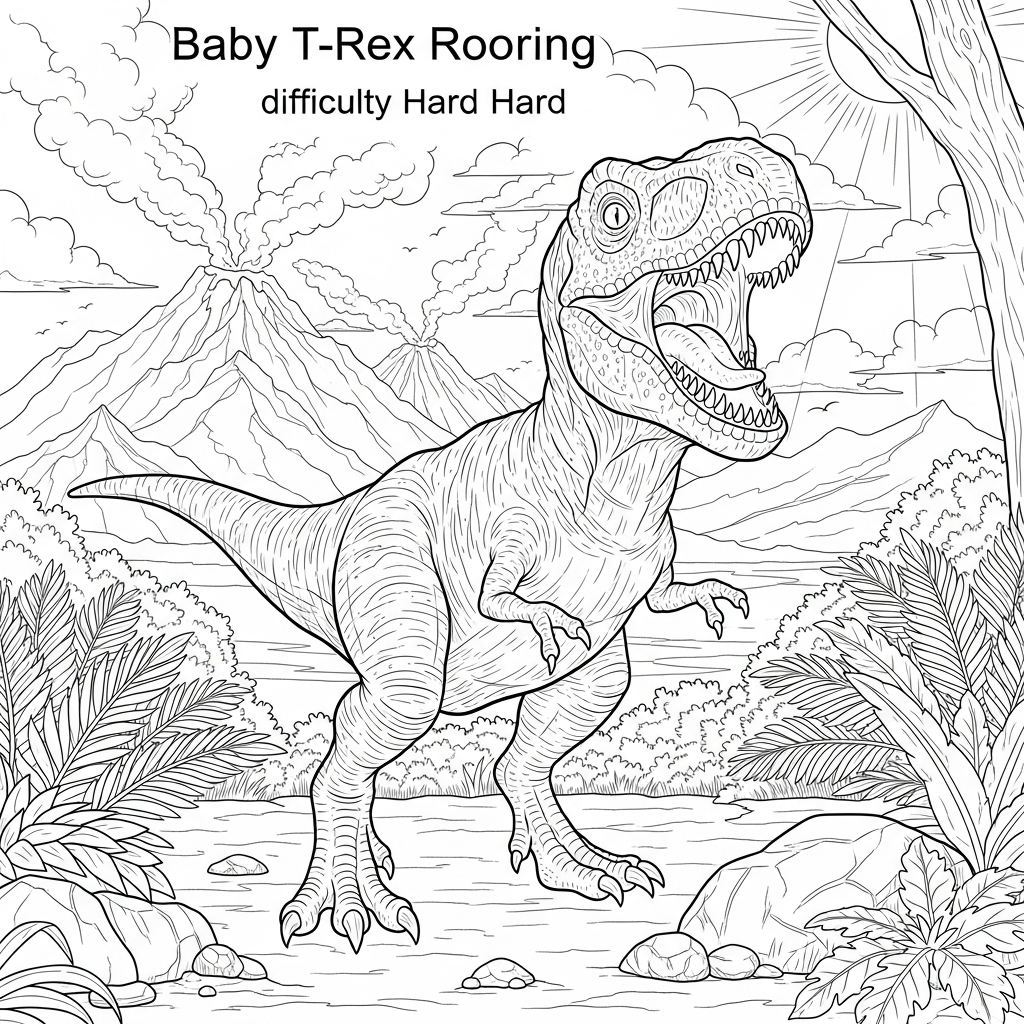 tyrannosaurus rex baby coloring page