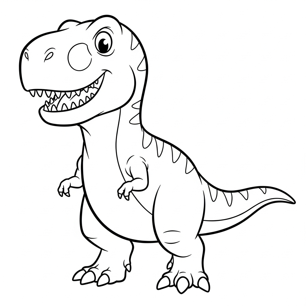 tyrannosaurus rex easy coloring page