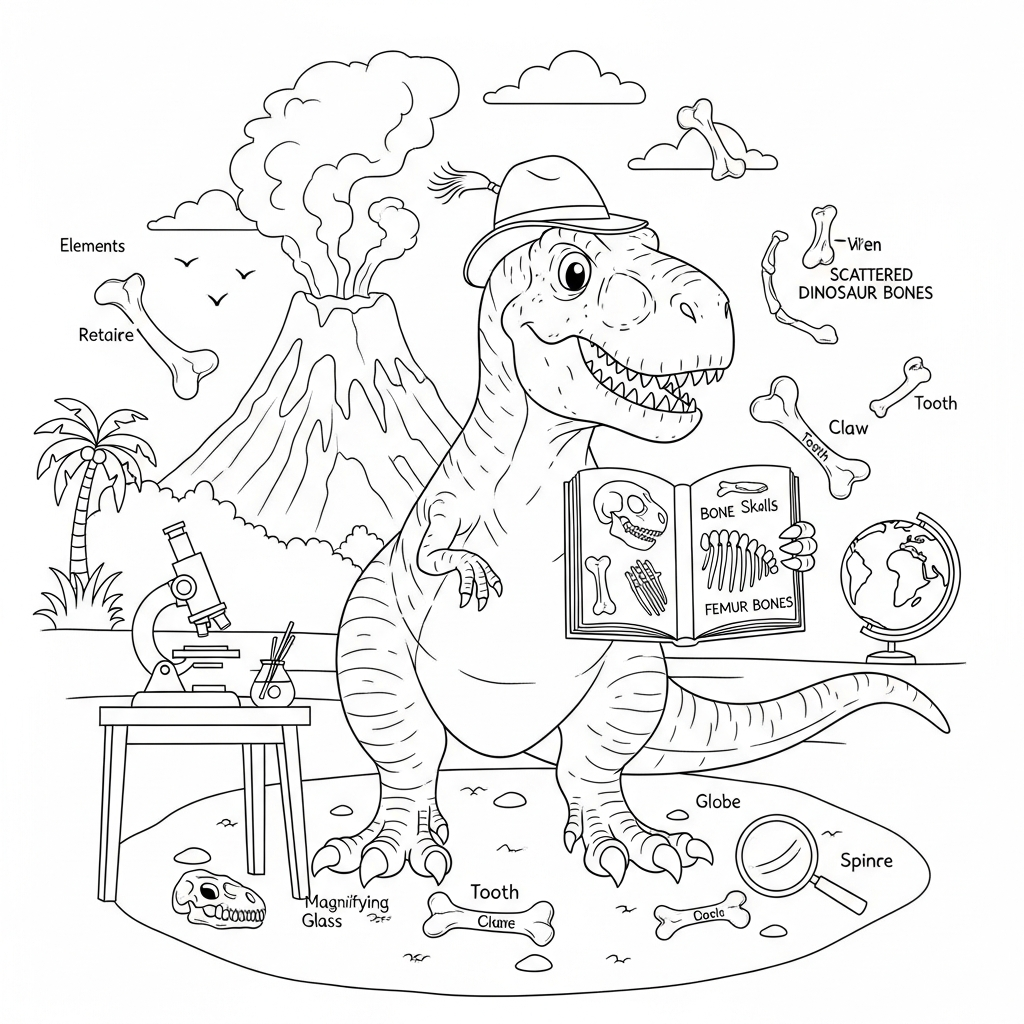 tyrannosaurus rex educational coloring page