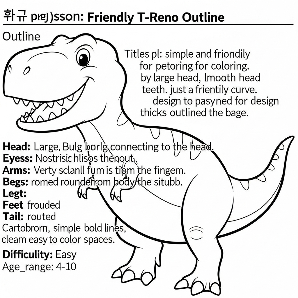tyrannosaurus rex simple coloring page
