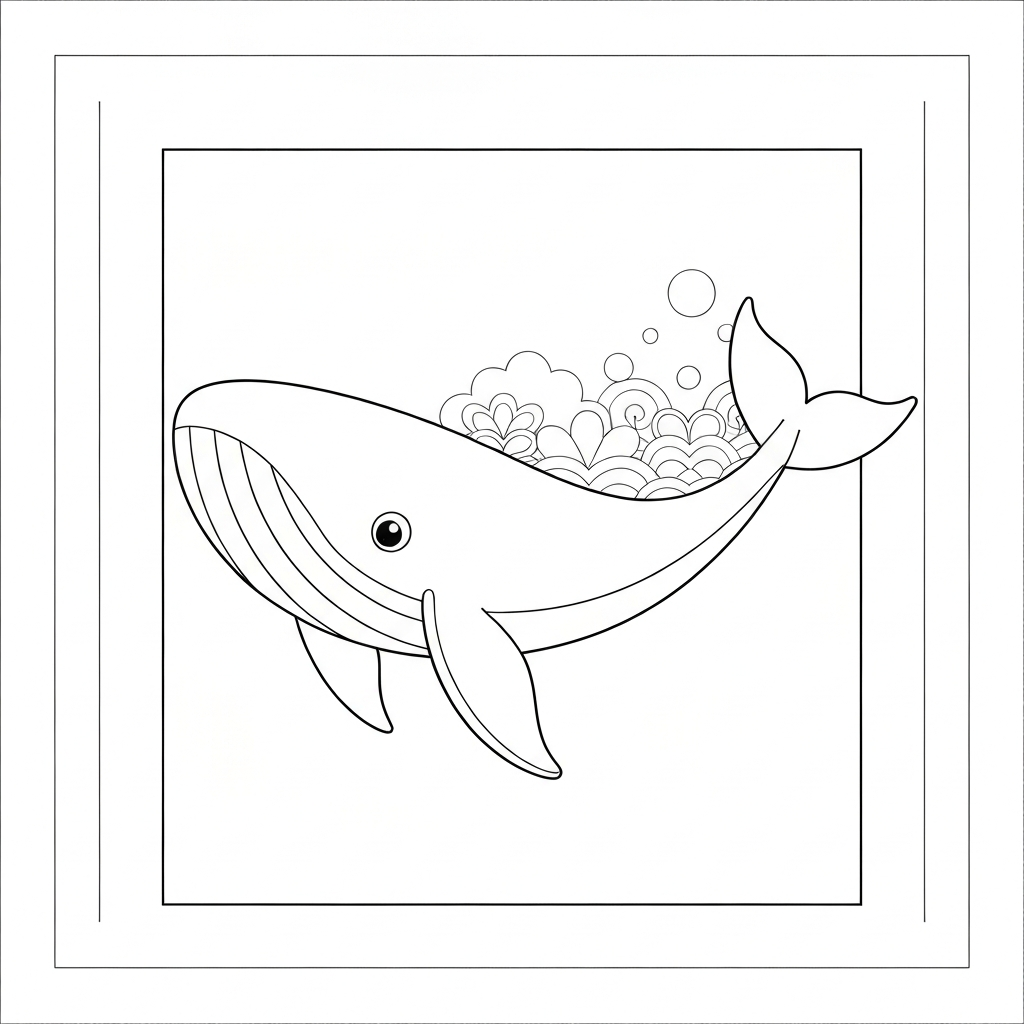 whale mandala coloring page
