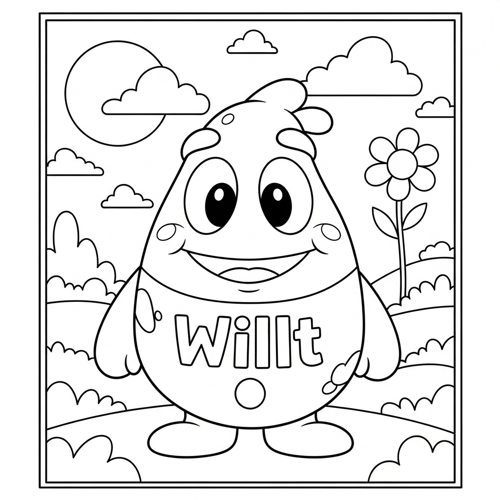 willt cartoon coloring page