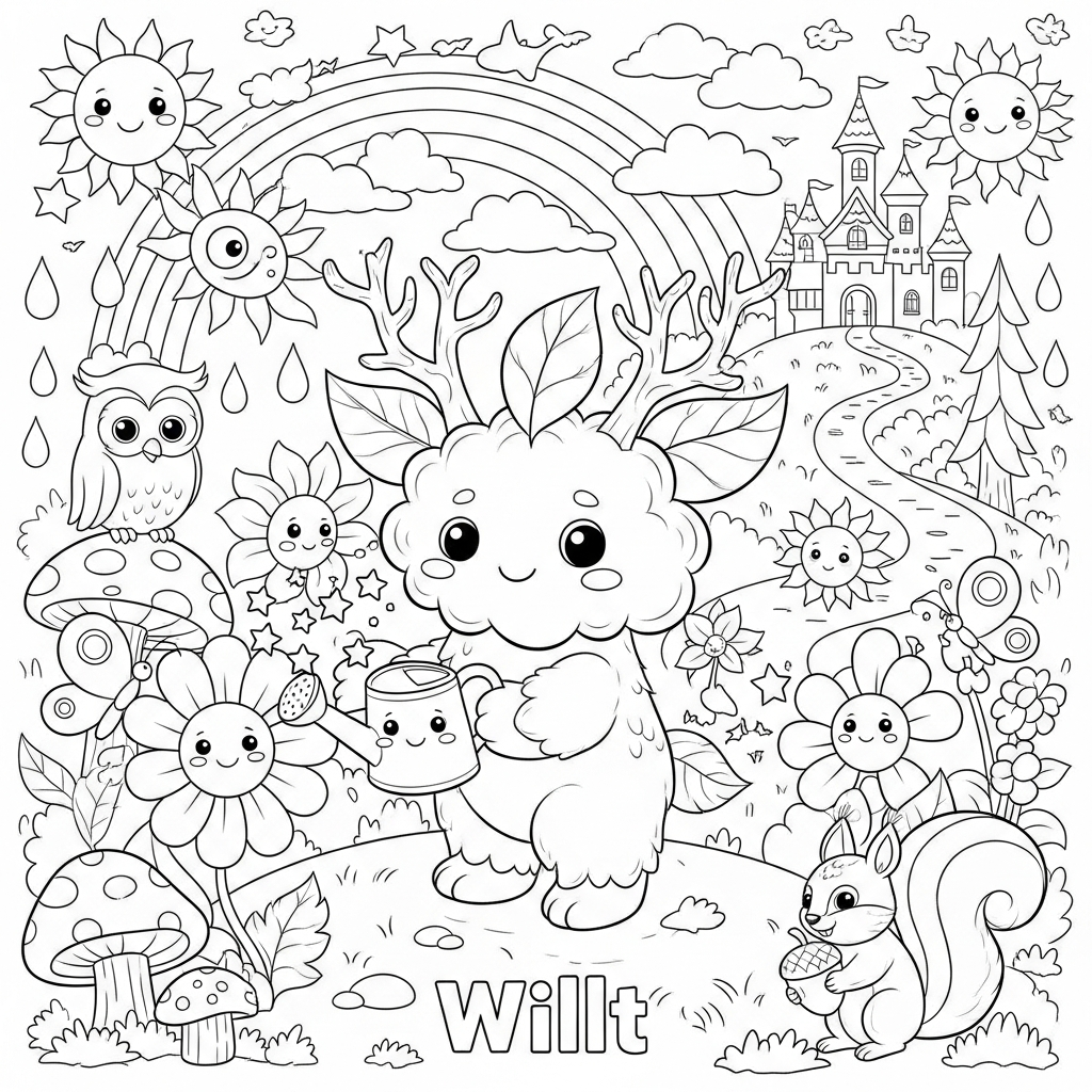 willt detailed coloring page