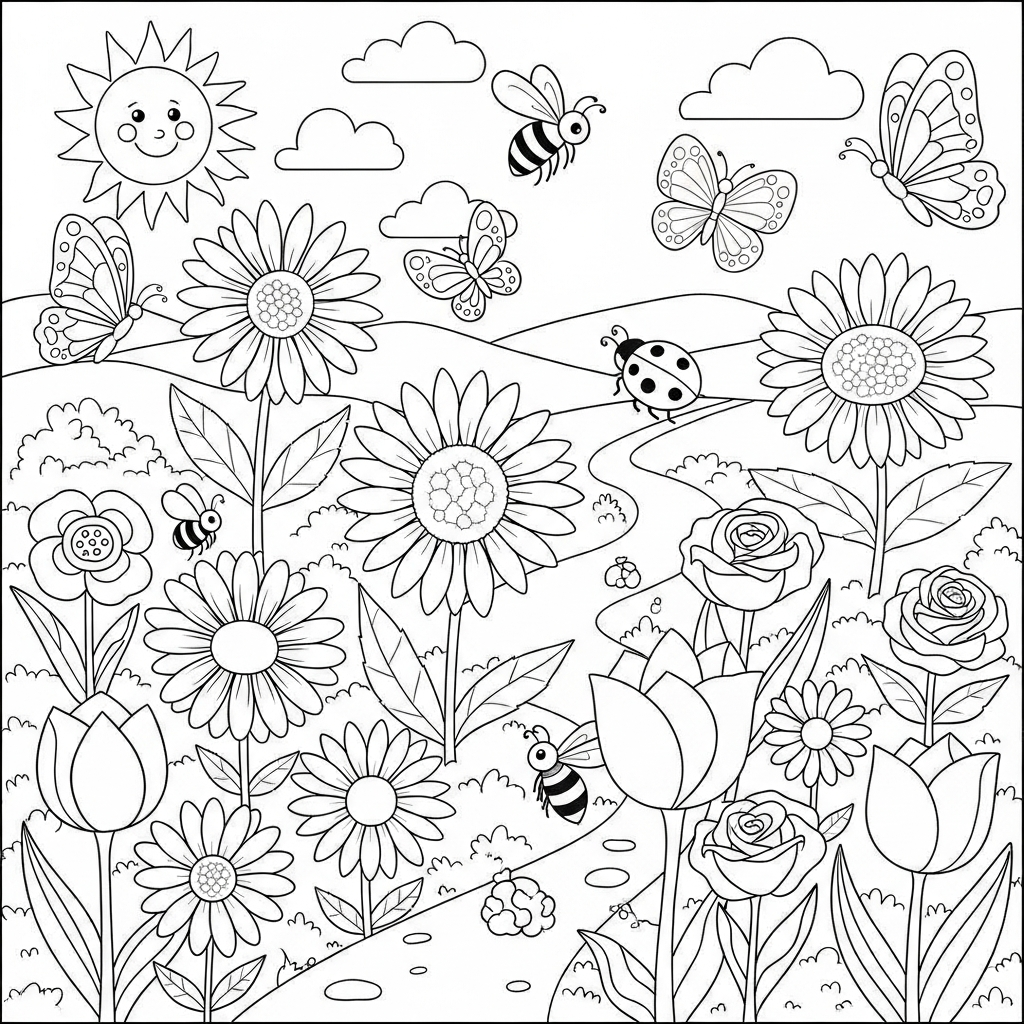 willt flowers coloring page