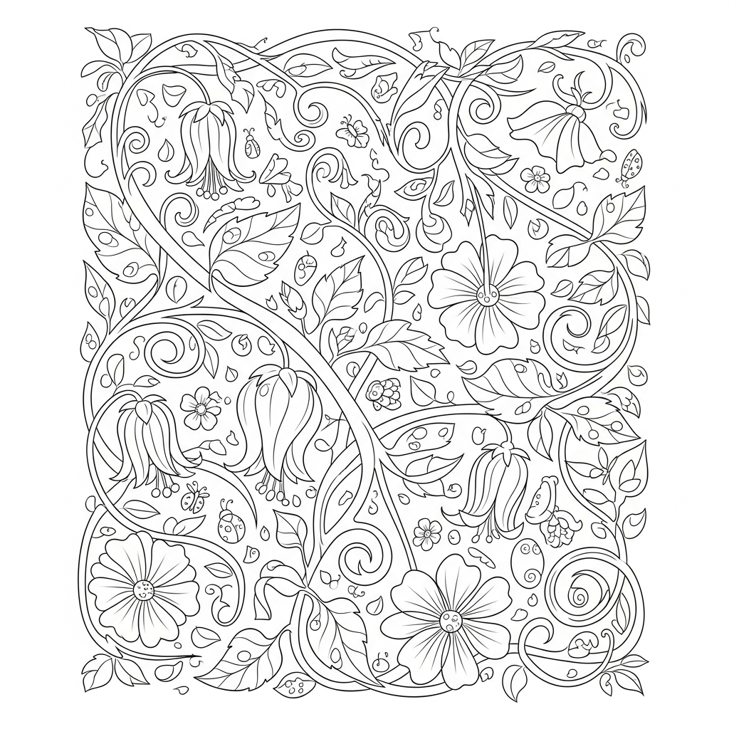 willt pattern coloring page
