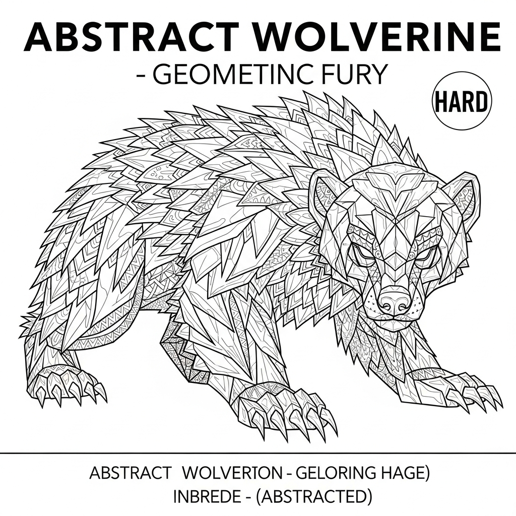 wolverine abstract coloring page