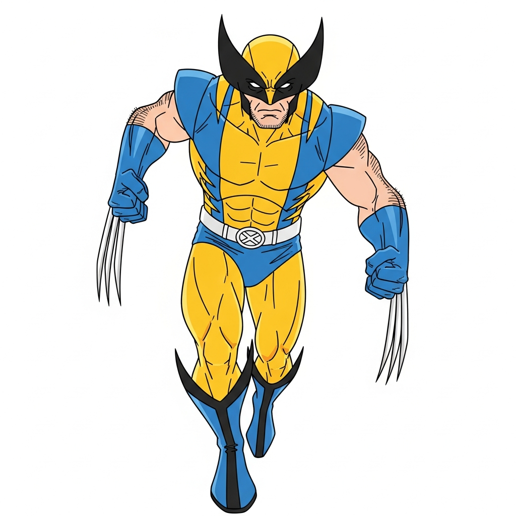 wolverine easy coloring page