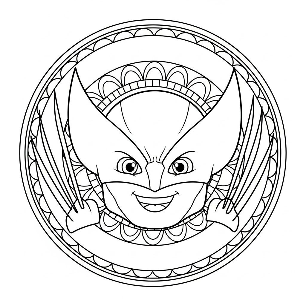 wolverine mandala coloring page