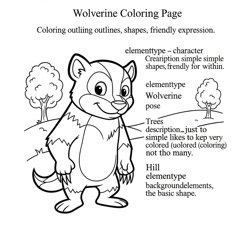 wolverine simple coloring page