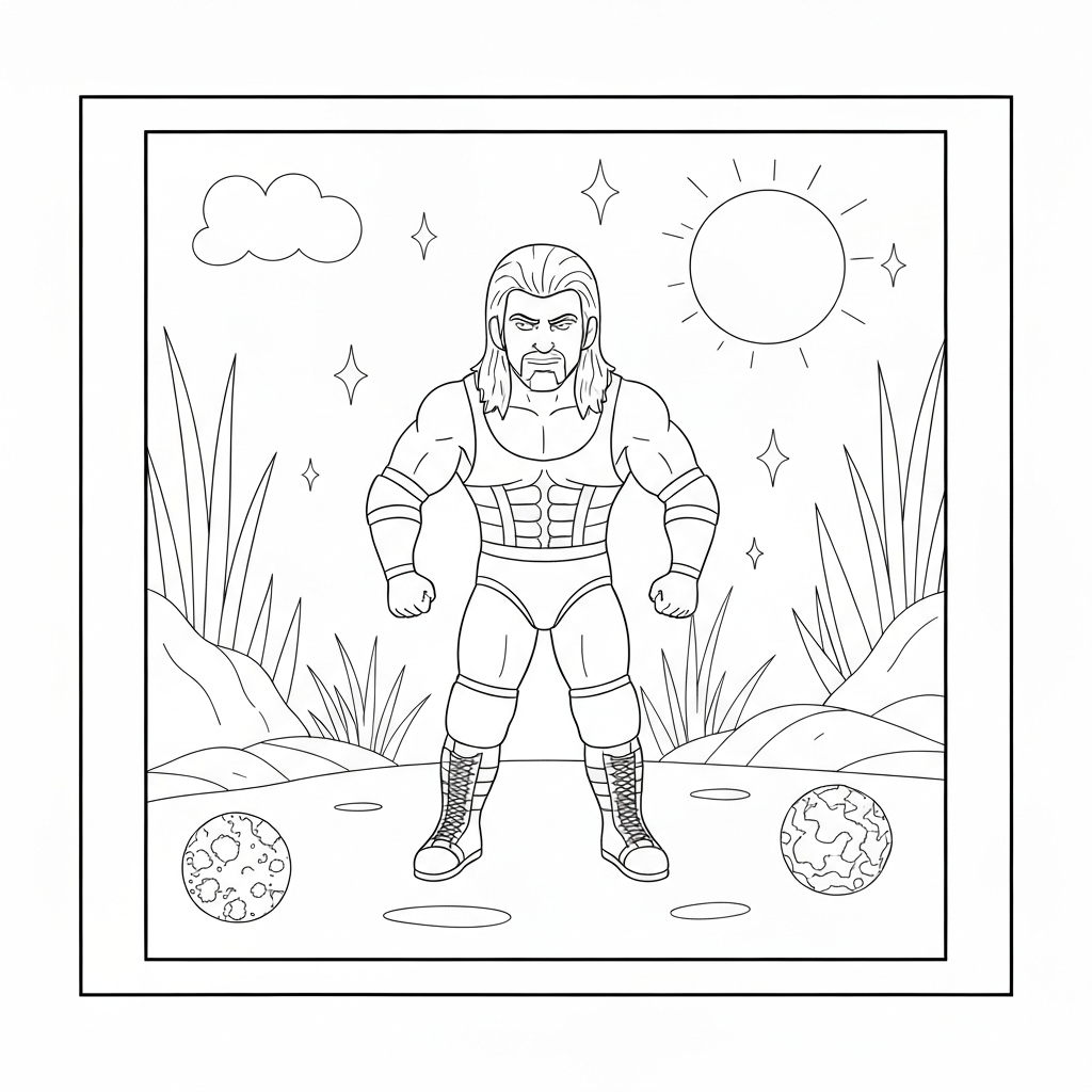 urocza kolorowanka wwe wrestling