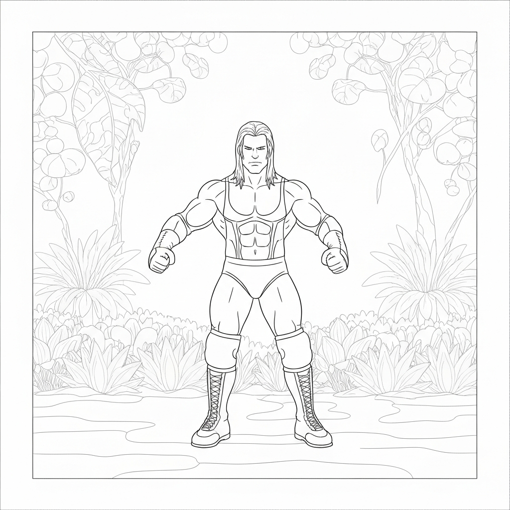 szczegółowa kolorowanka wwe wrestling