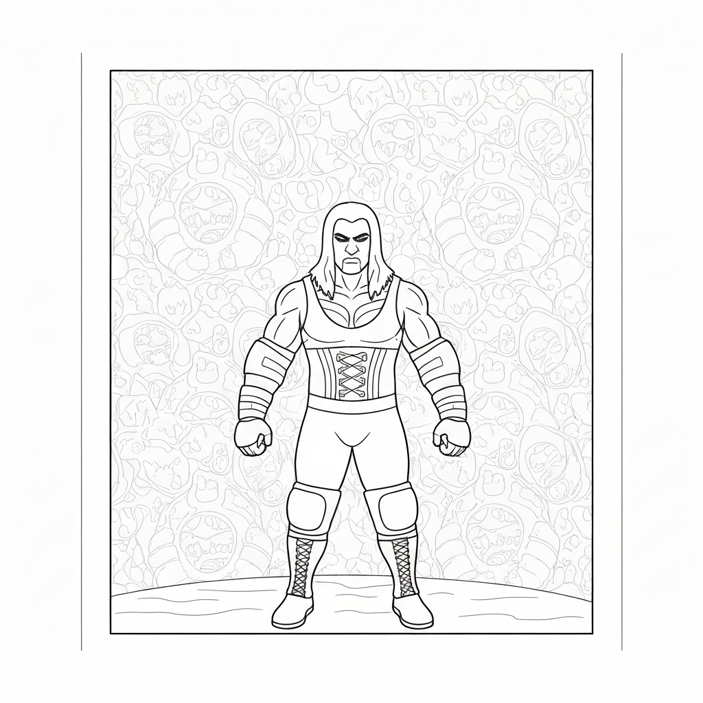 wzorzysta kolorowanka wwe wrestling