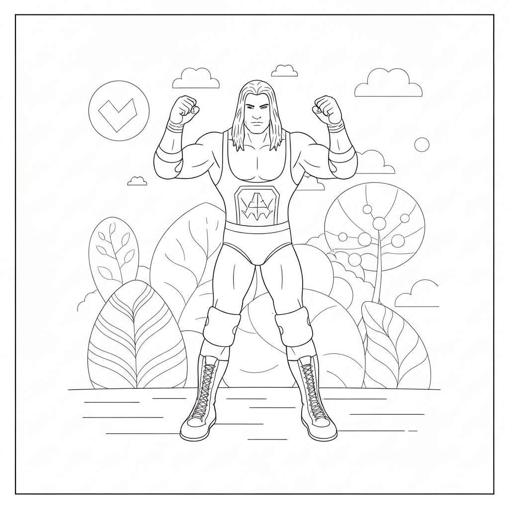 prosta kolorowanka wwe wrestling
