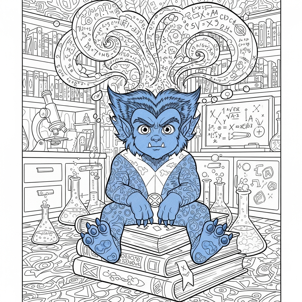 x-men beast baby coloring page