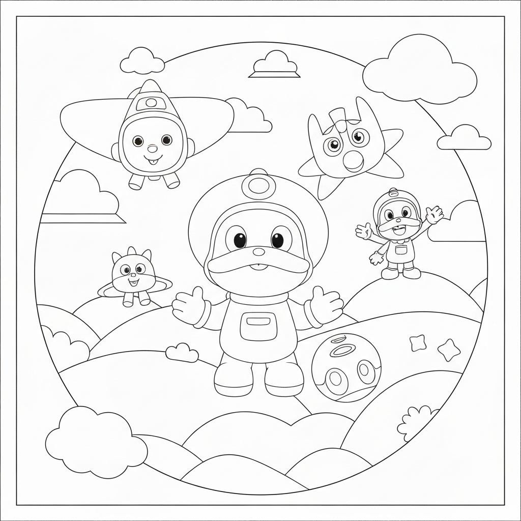 pagina da colorare facile abc mouse pocoyo aereo