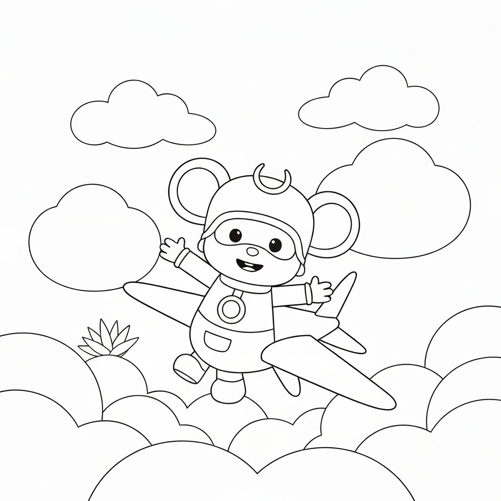 pagina da colorare mandala abc mouse pocoyo aereo