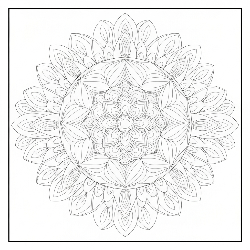 soyut sanat mandala boyama sayfası