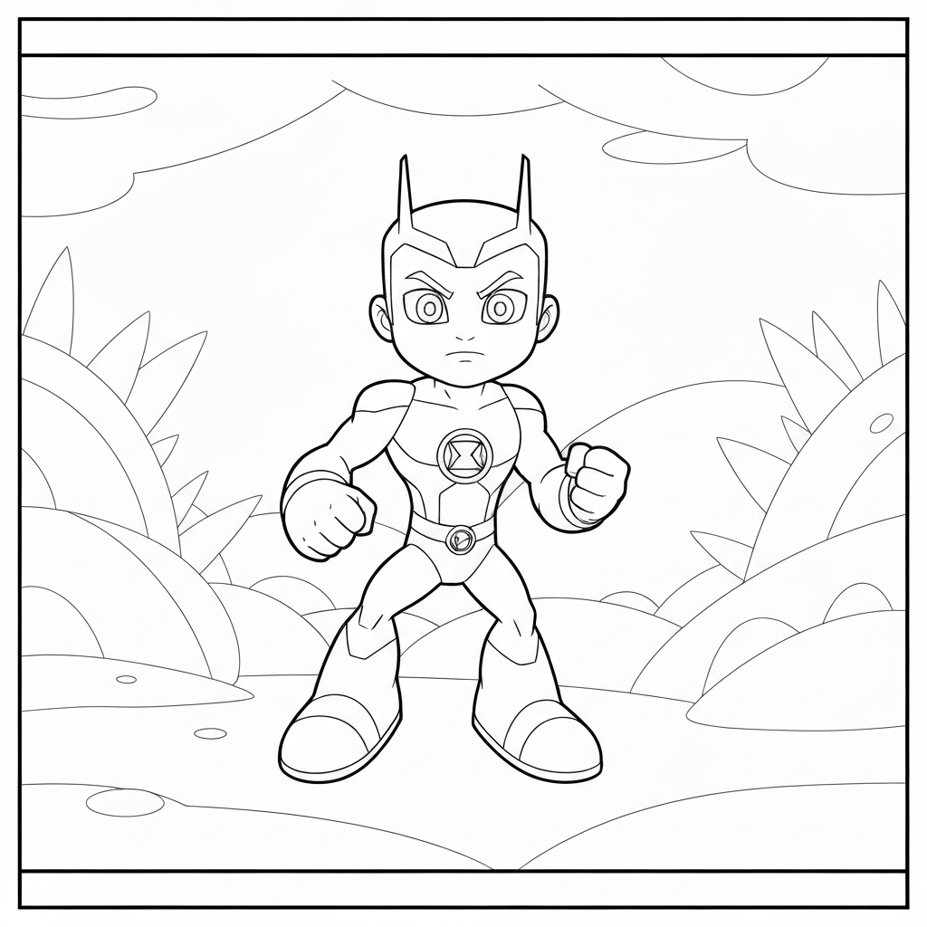 página para colorir de bebê do ben 10