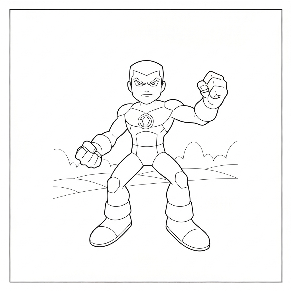 página para colorir de desenho animado do ben 10