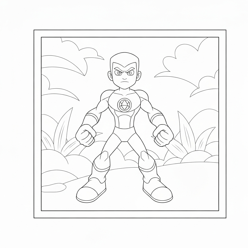 página para colorir fofa do ben 10