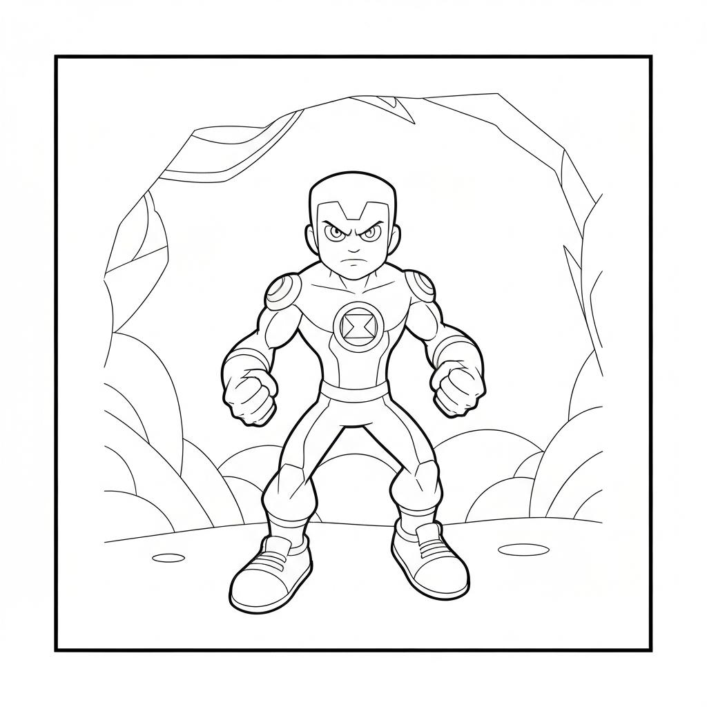 página para colorir fácil do ben 10