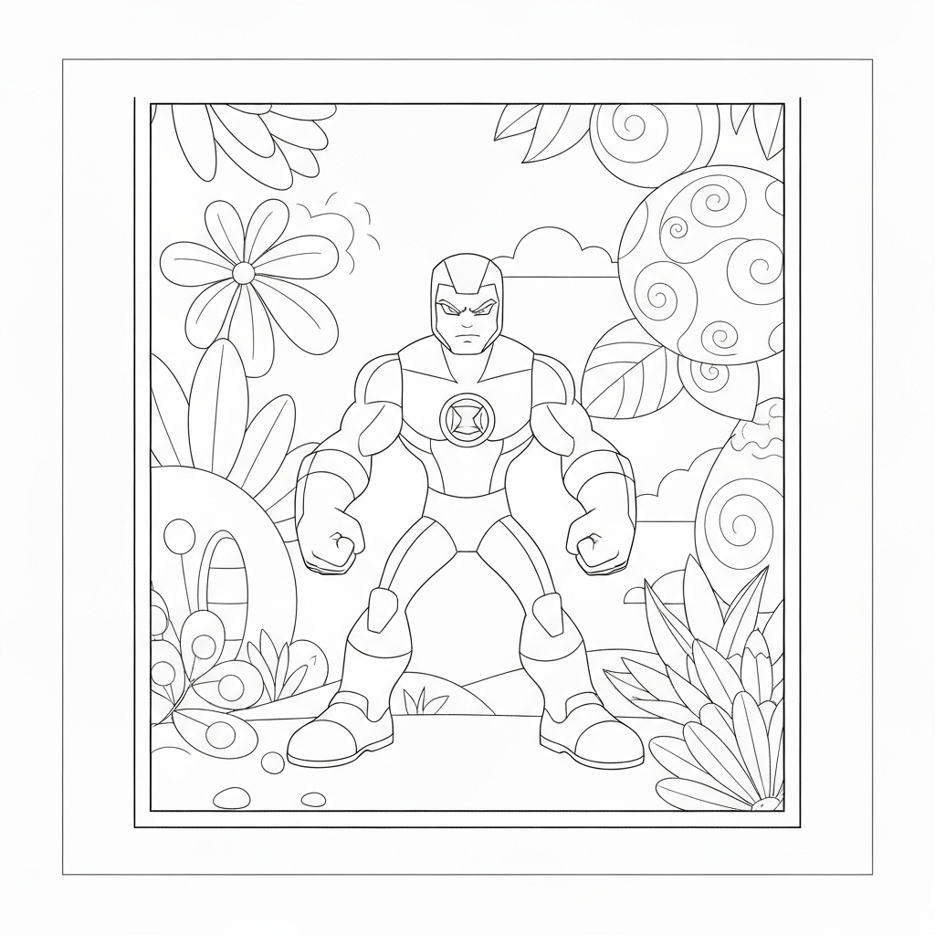 página para colorir de flores do ben 10