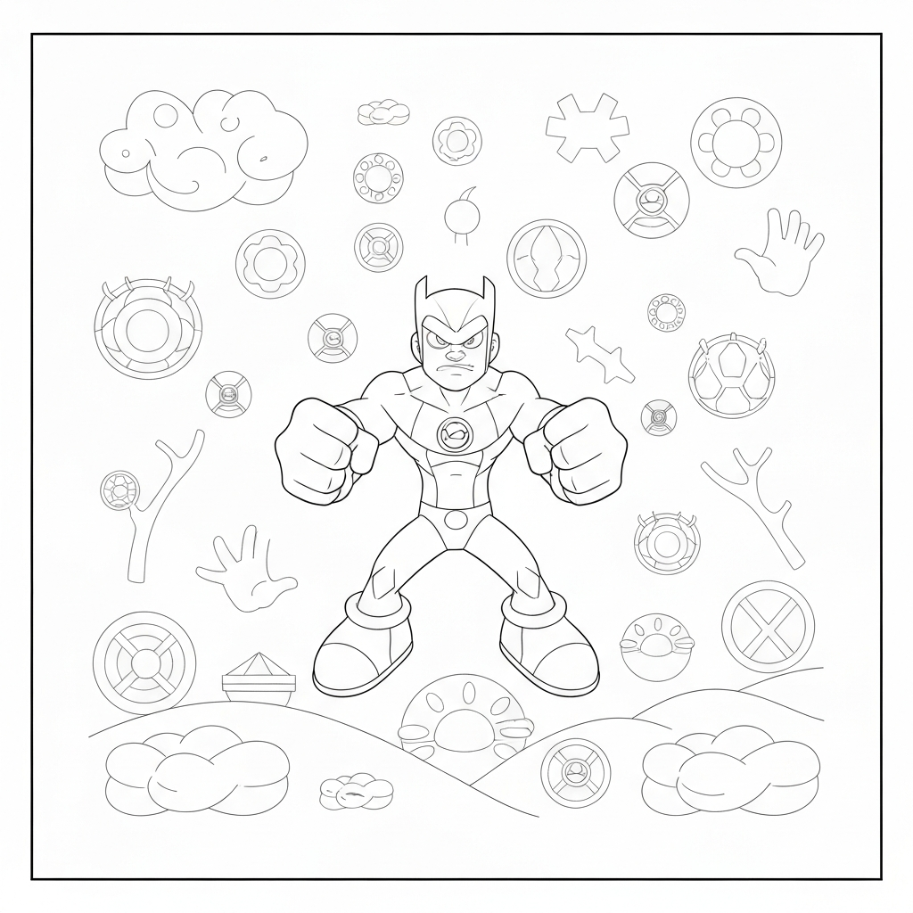página para colorir de padrão do ben 10