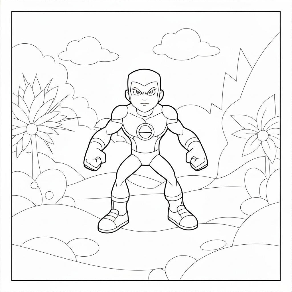 página para colorir de retrato do ben 10