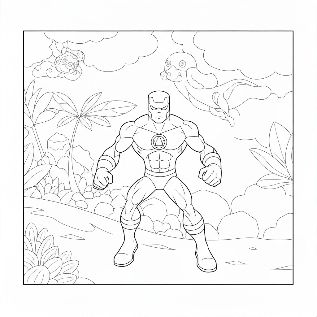 ben ten abstract coloring page
