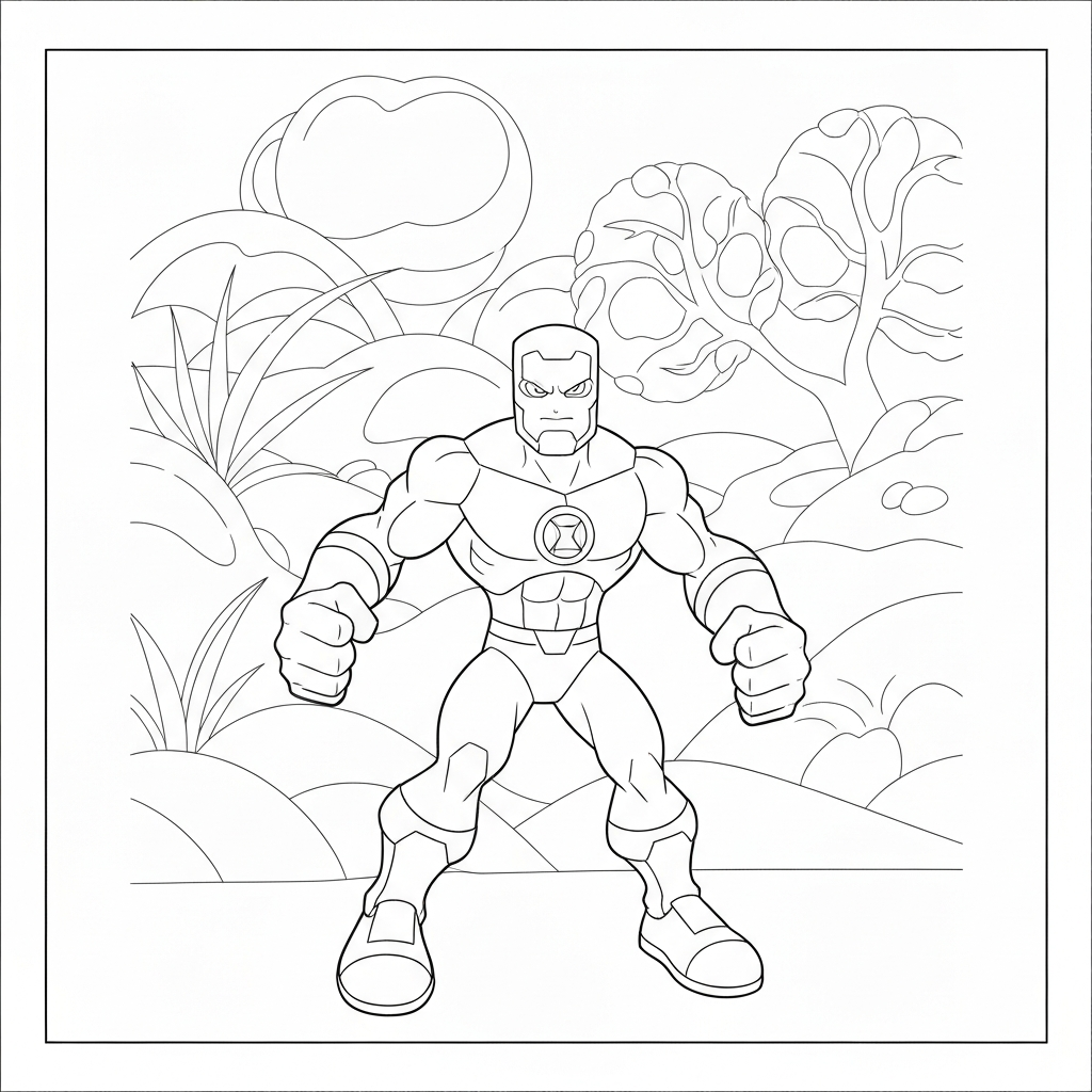 ben ten detailed coloring page
