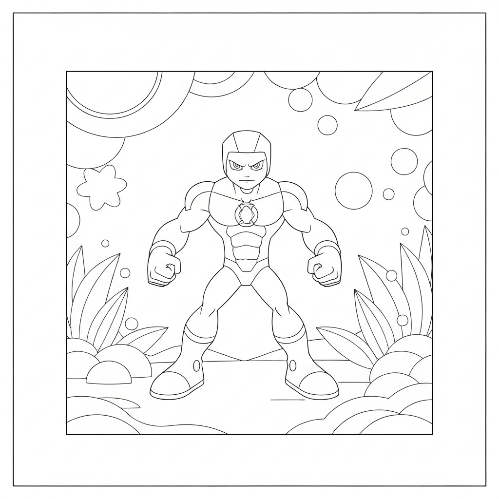 ben ten flowers coloring page