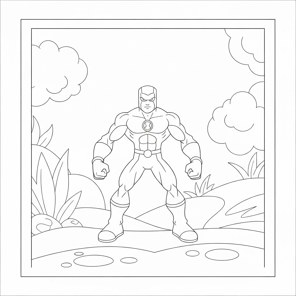 ben ten simple coloring page