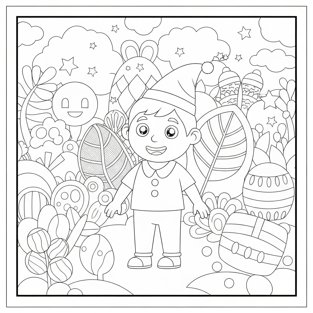 birthday card abstract coloring page