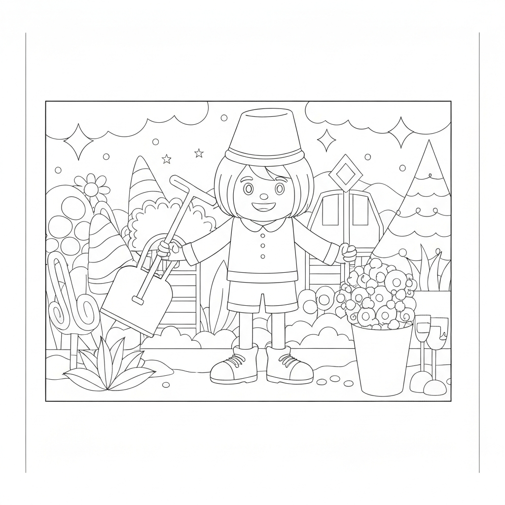 birthday card decorative coloring page