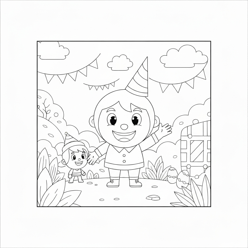 birthday card easy coloring page