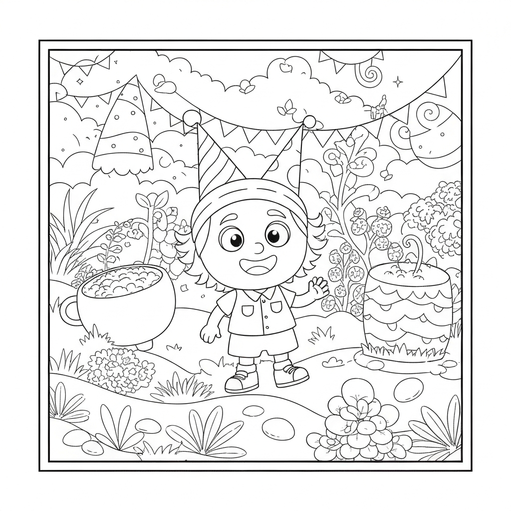 birthday card educational coloring page