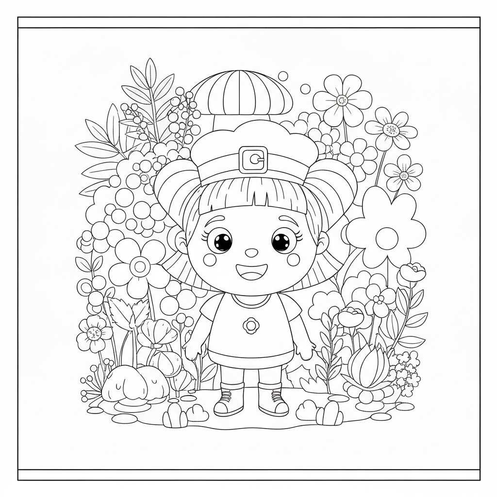 birthday card flowers coloring page
