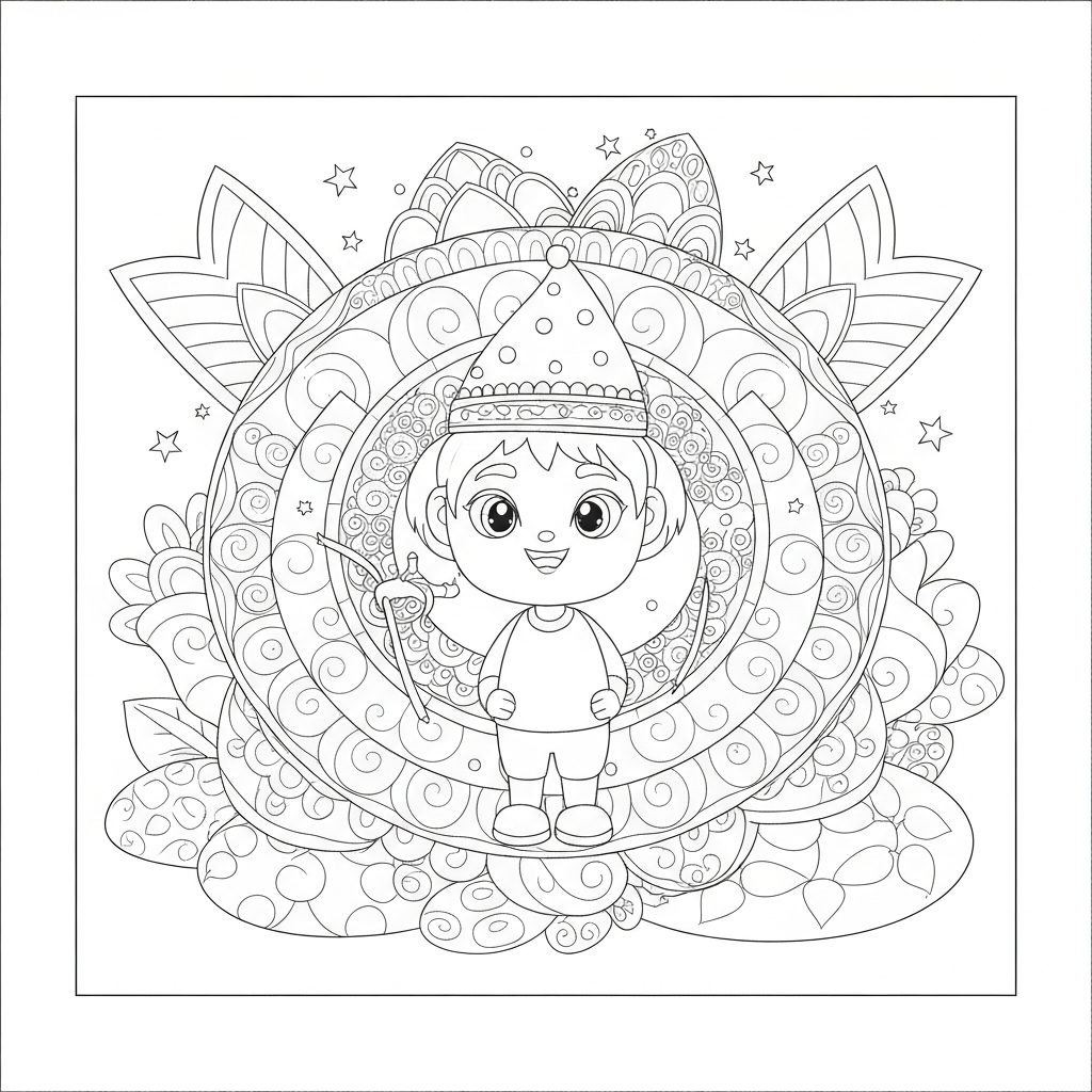 birthday card mandala coloring page