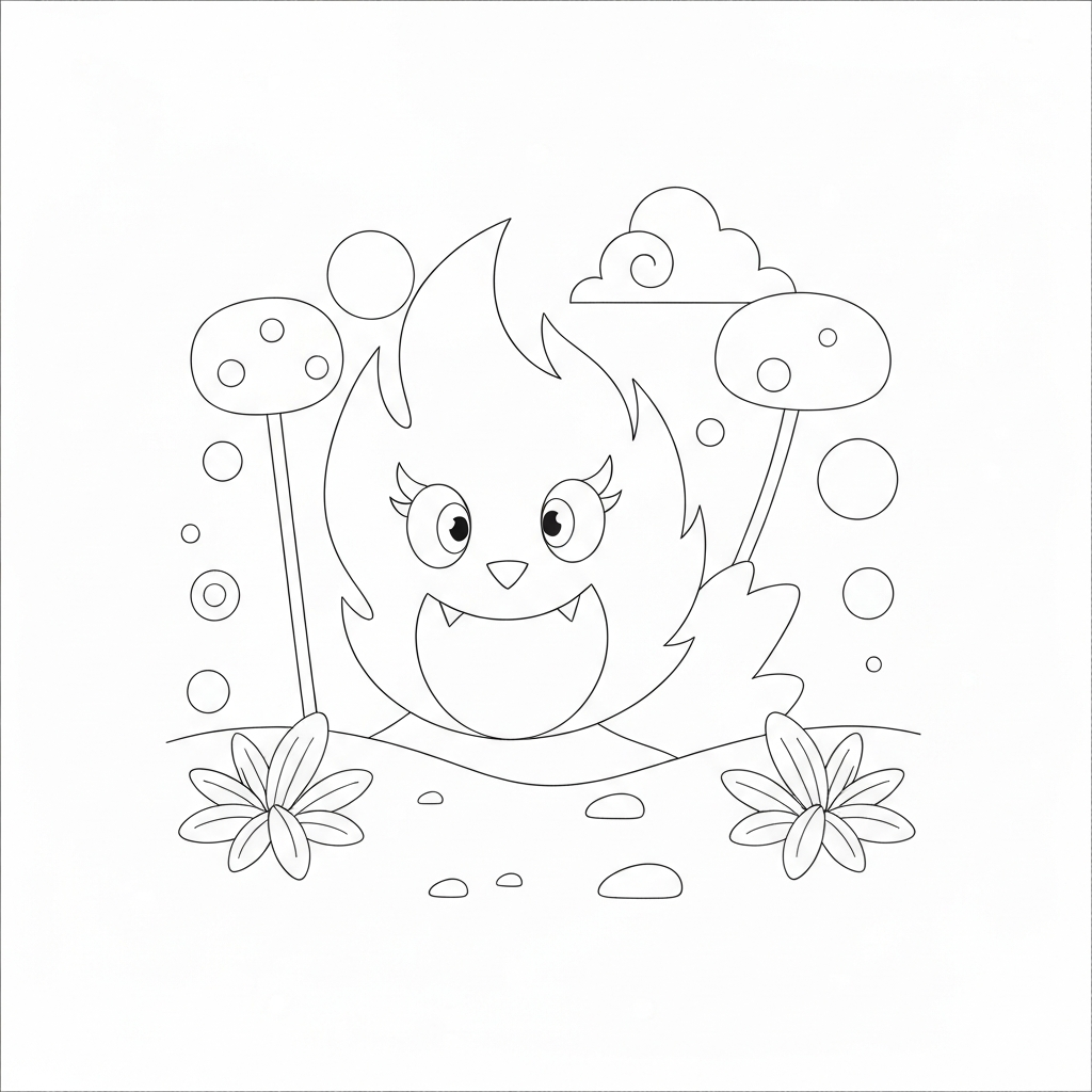 blaze cute coloring page