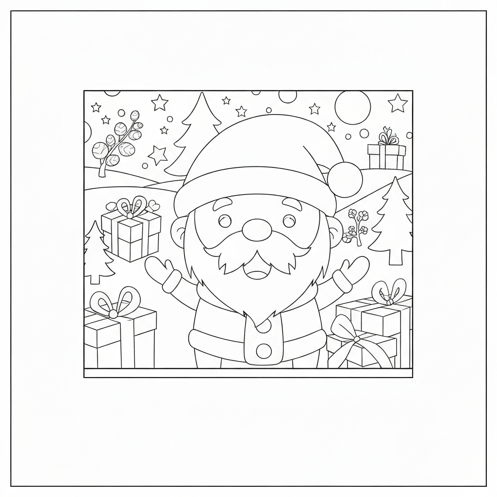 bluey christmas kolay boyama sayfası