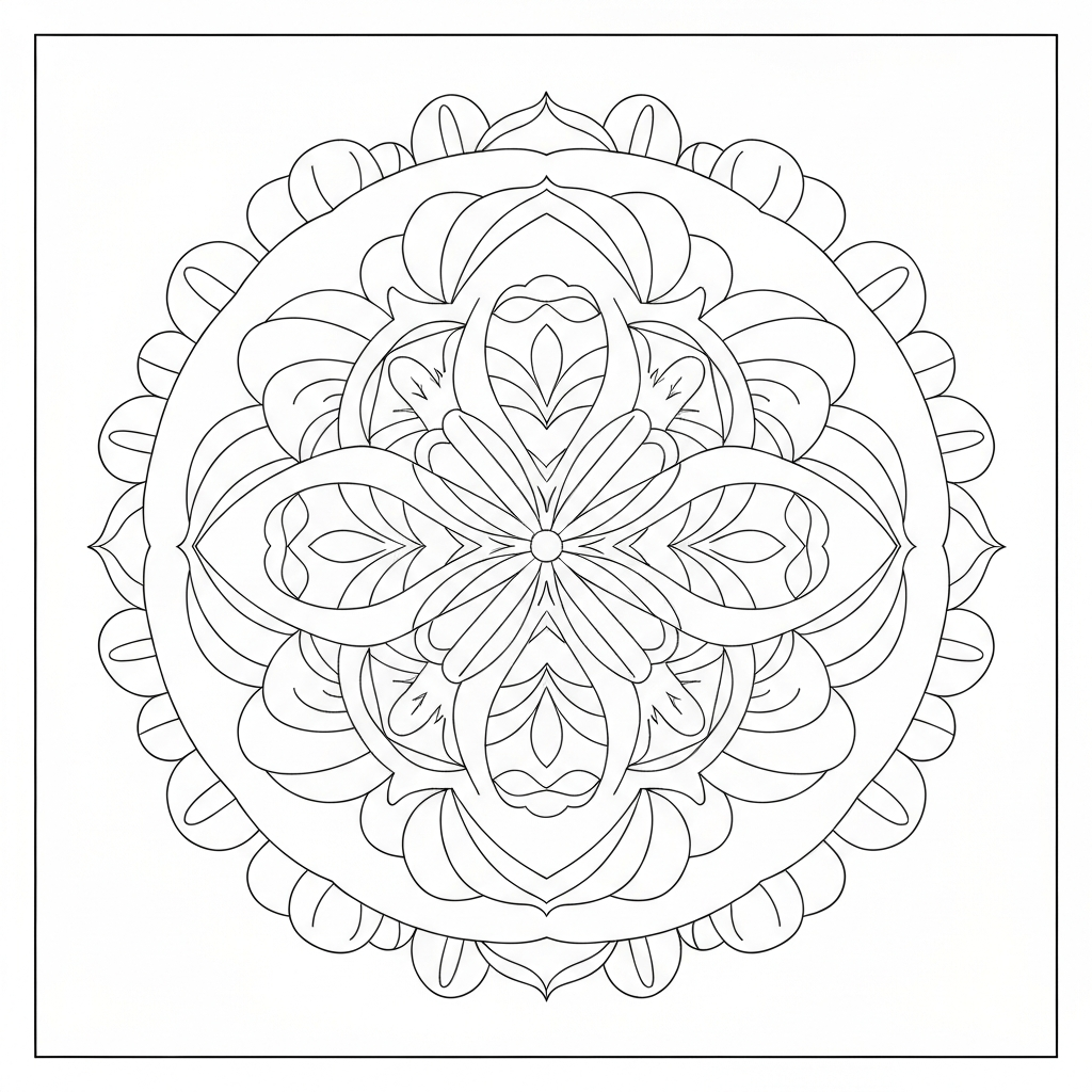 bluey christmas mandala boyama sayfası