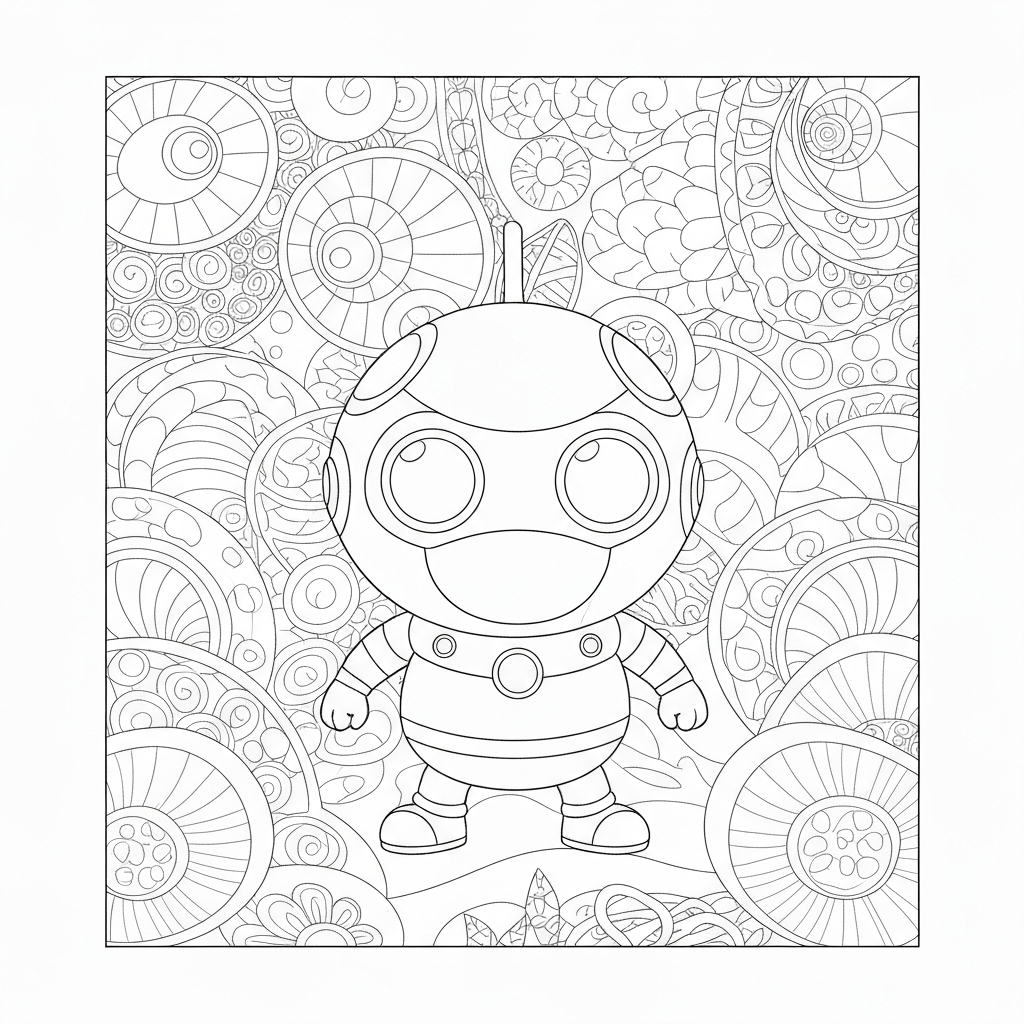 boba mandala coloring page